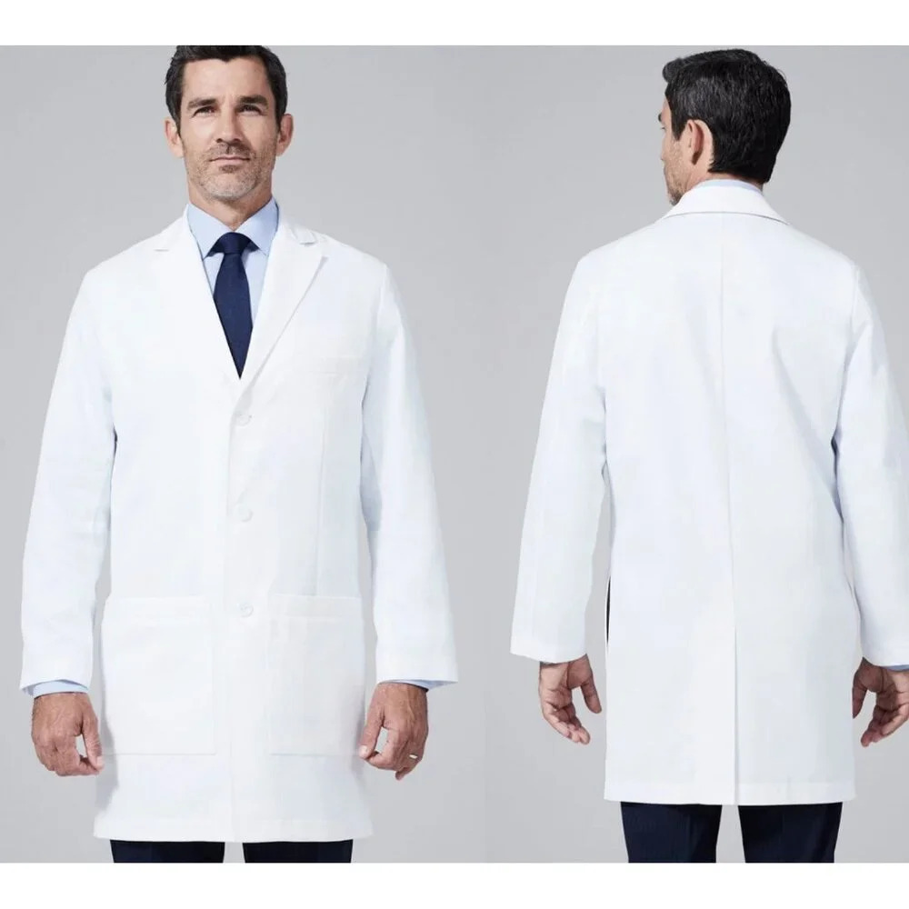 Medelita Men's White Professional Laennec Lab Coat 22386
